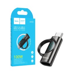 Hoco Adapter UA32 Type-C Male to Type-C Female Black